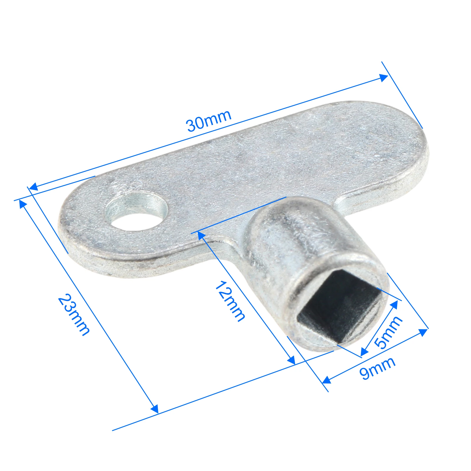 2PCS Silver Radiator Exhaust Valve Key With 5mm Square Socket For All Standard Heating Valves Easy To Use Zinc Alloy 30*23mm