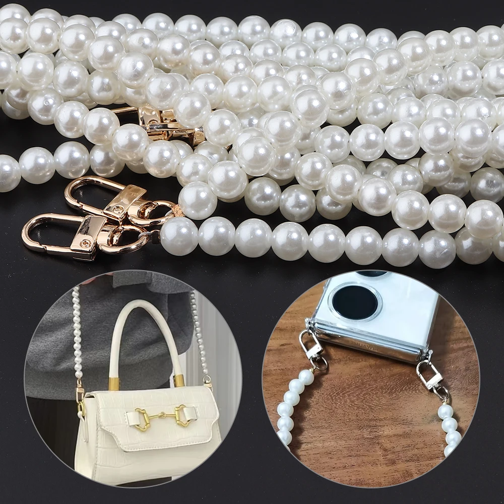 1pc 25/30/40/50/90cm Resin Pearl Chain Strap Pearl Replacement Women Bag Chain for DIY Handbag Purse Phone Lanyard Accessories