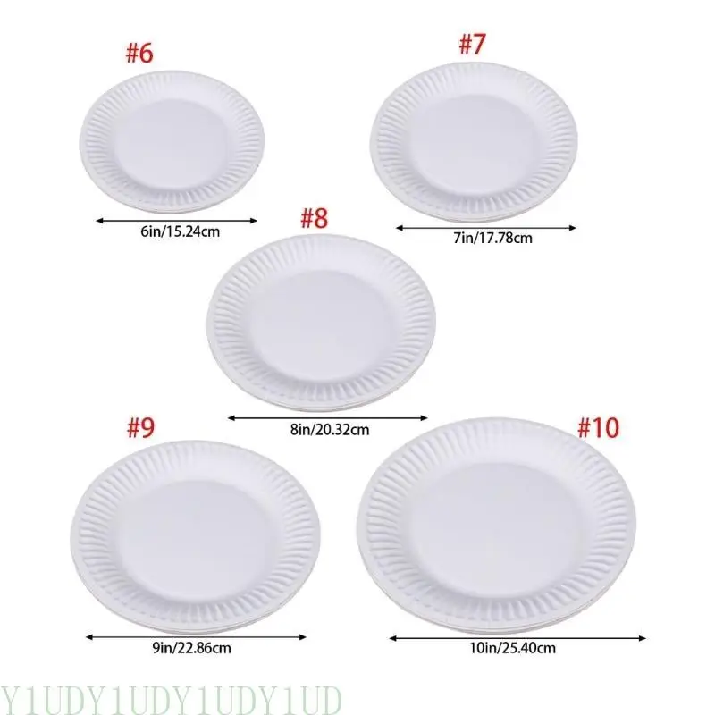 

Y1UD Set Of 10 Disposable Dinner Plates Biodegradable Tableware Paper Dinnerware for Outdoor Event Degradable Kitchenwares