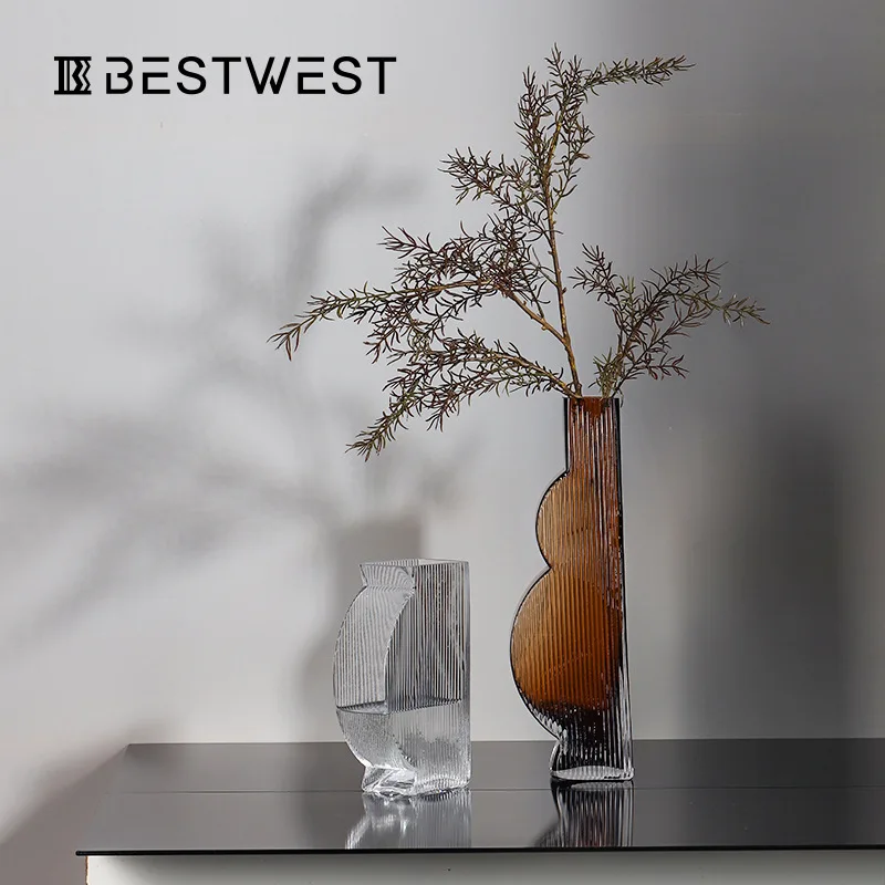 Creative gourd shape glass vase home living room model room soft decoration handicraft ornament