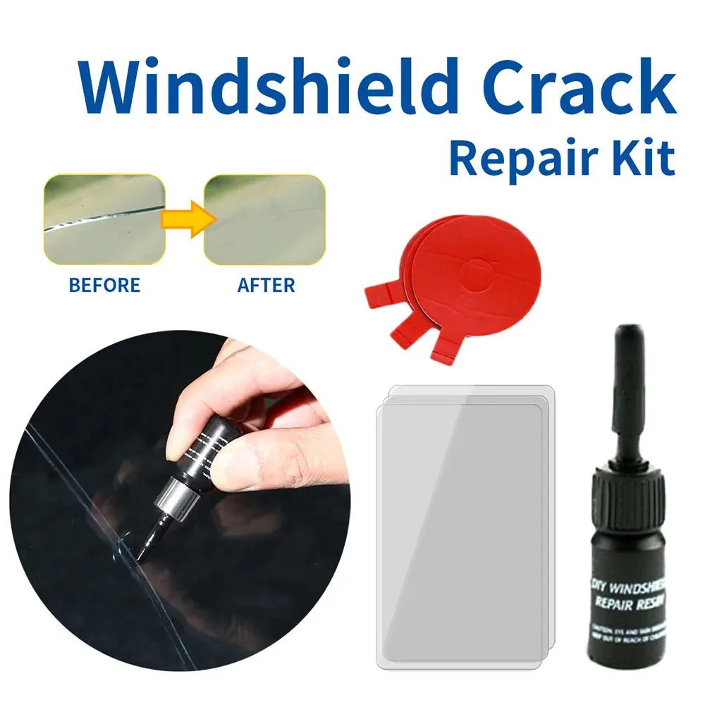 Windshield Repair Kit Car Cracked Glass Repair Liquid Tools Kit Resin Sealer DIY Auto Windscreen Crack Chip Scratch Remover