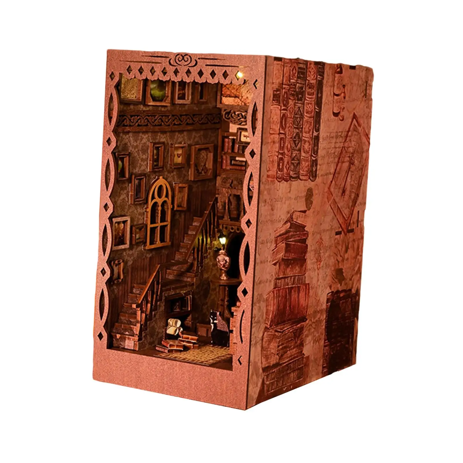 

DIY Bookend Kit Kids Bookshelf Insert Decor Crafts 3D Wooden Puzzle Bookend