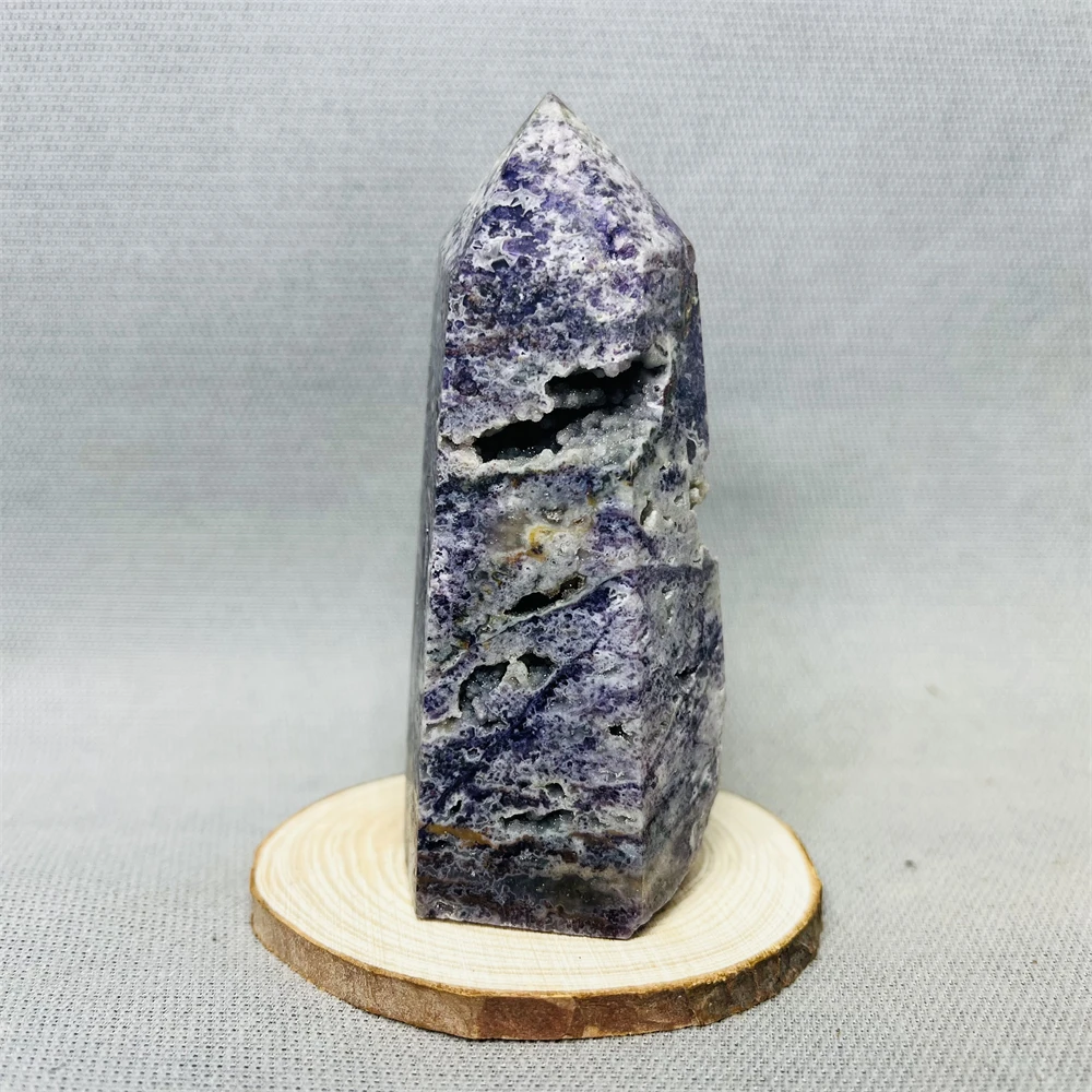 Purple Geode Sphalerite Hexagon Obelisks Home Spiritual Decor Gifts and Witchcraft Altar Supplies Crystals and Stones Healing