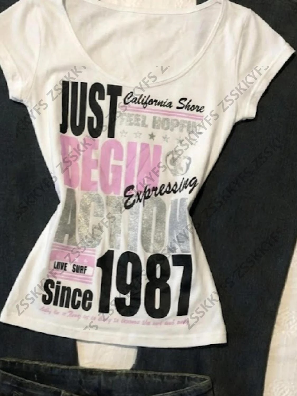 Y2k Letter 2000s Süße Damen-T-Shirts Sommer Streetwear Grunge Gyaru Kurzarm-T-Shirts Kpop-Kleidung Weibliche Blusen Kawaii T-Shirt