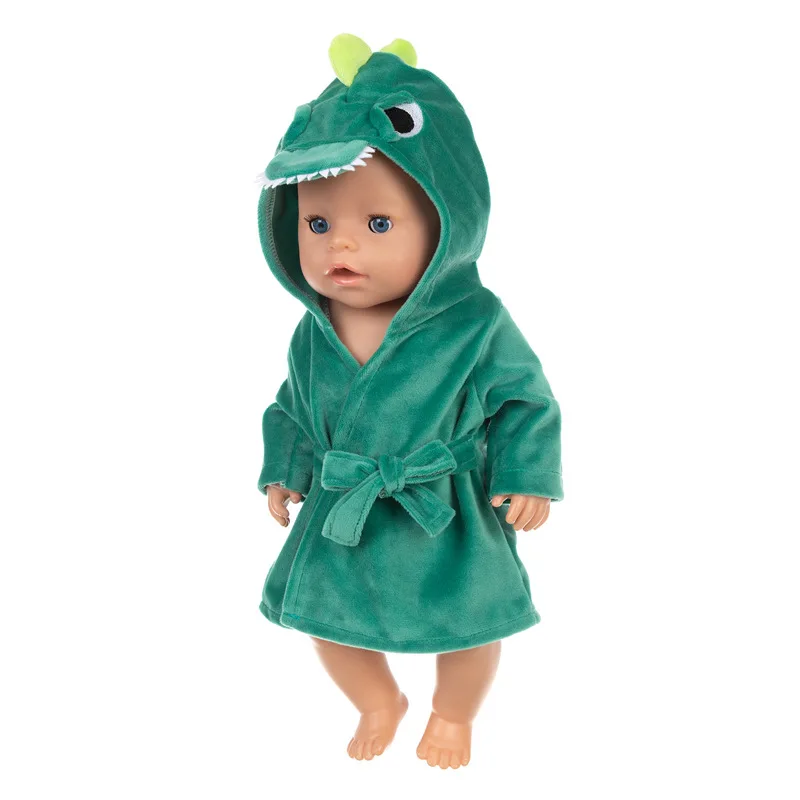 Bunte Bademantel Anzug Niedlichen Cartoon Tier Nachthemd Robe Fit 17/18 zoll 40-45 cm Puppe Kleidung Zubehör für Baby Geschenk – Detail 7