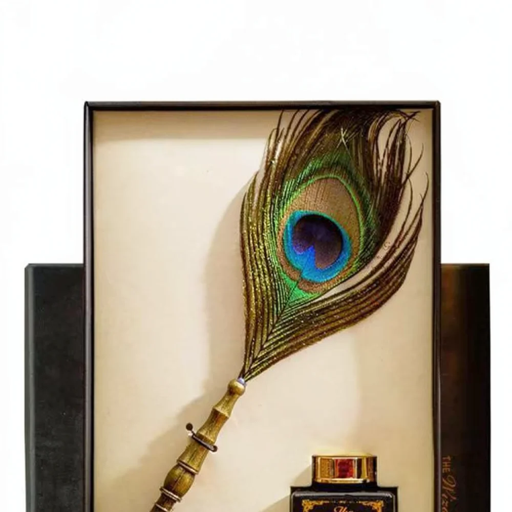 Retro Natural Feather Quill Pen Set Antique Style Dip Pen For Gothic Lettering Creative Writing Stationary Office Supplies