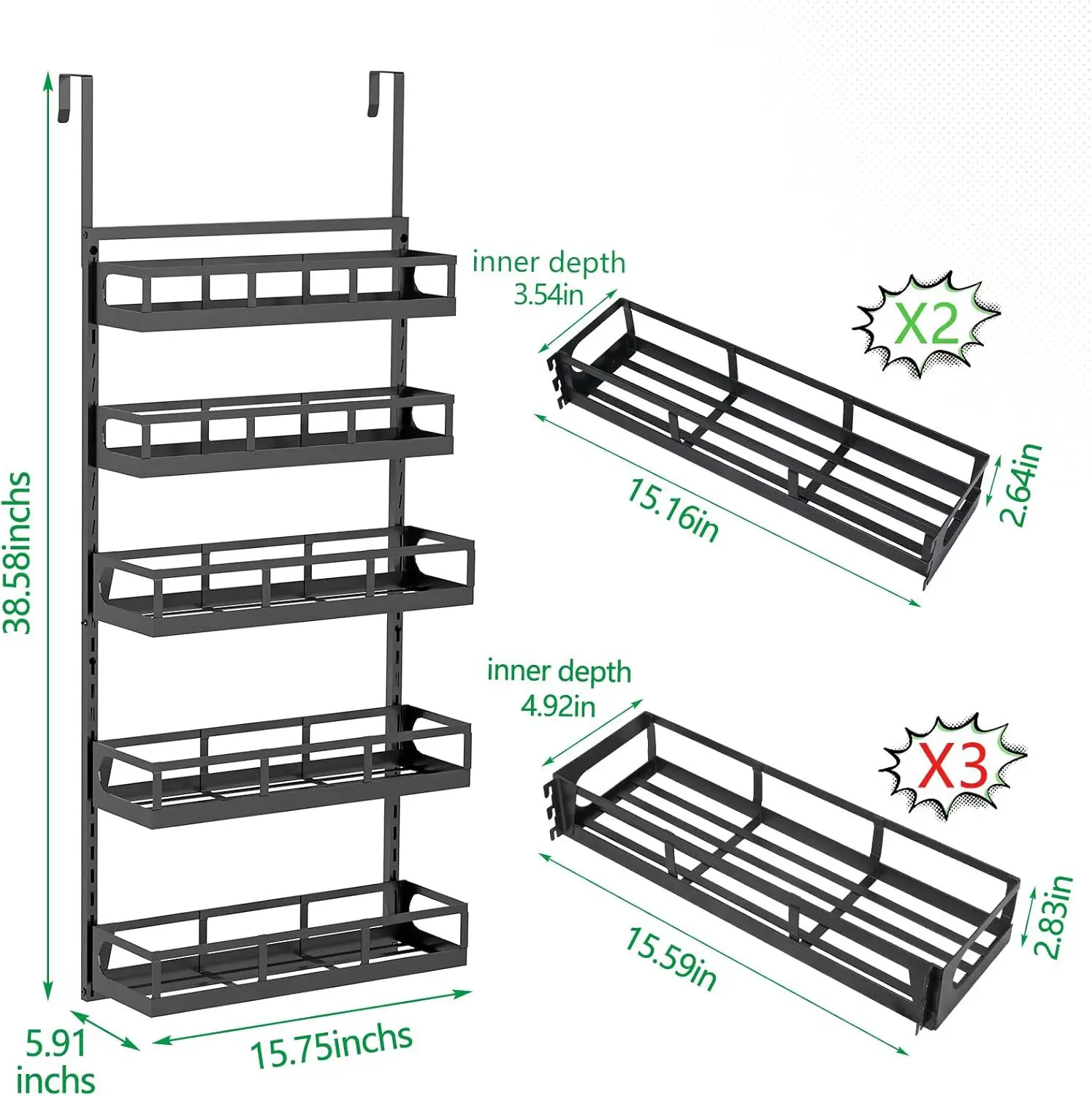 Cross-border hot-selling kitchen seasoning rack household refrigerator wall-mounted multi-layer seasoning storage rack