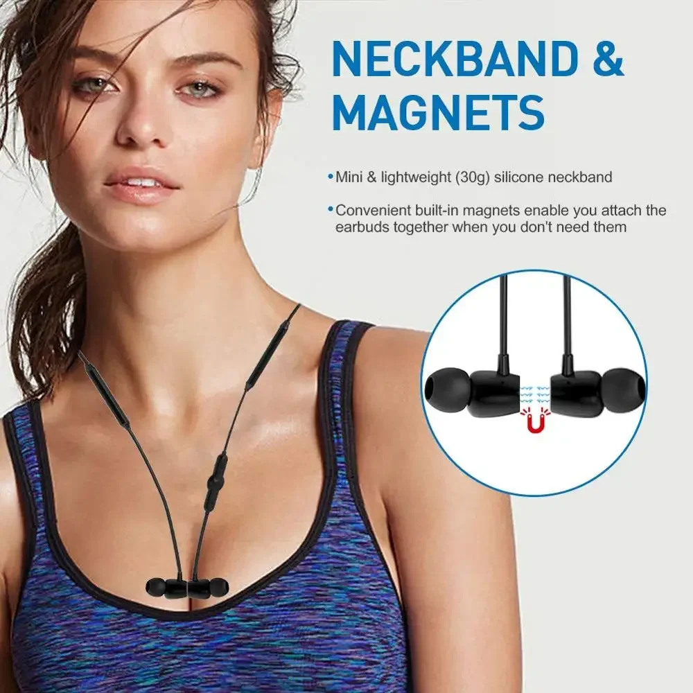 Cuffie Bluetooth senza fili Auricolare con archetto da collo Auricolare di alta qualità con microfono per giochi di auricolari sportivi Spedizione gratuita