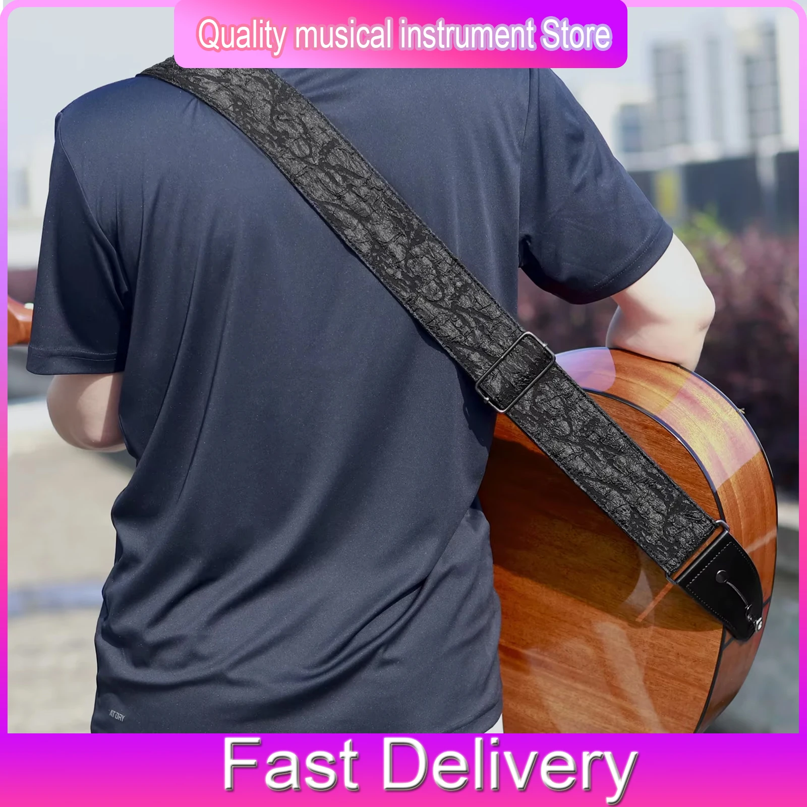 

Регулируемый хлопковый ремень для гавайской гитары, подходит для укулеле, наклонный ремень для гитары, аксессуары для струнных инструментов