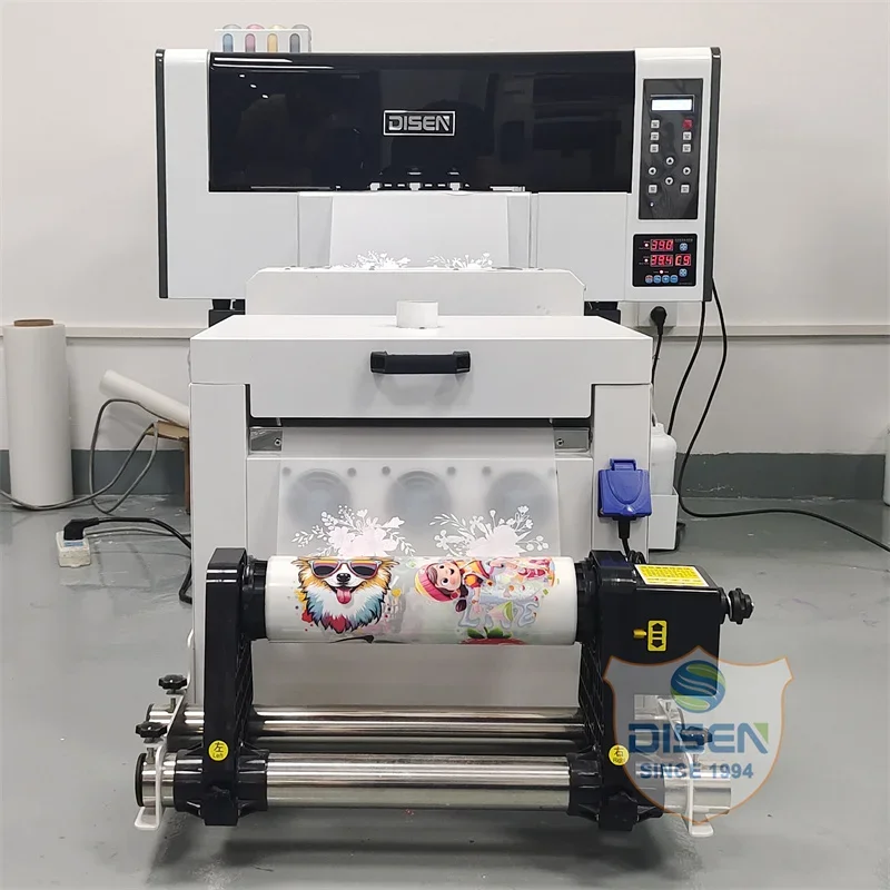 3 year warranty xp600 a3+ 330mm a3 dtf printer with roller and oven powder shaking machine for all kinds of fabric hot stamping