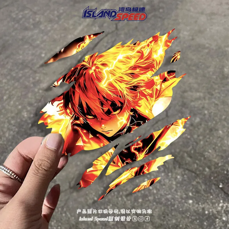 

Anime Ghost Destroyer Blade Tear Car Sticker Second Dimensional Butterfly Forbearance Decoration Anti-Soda Sticker