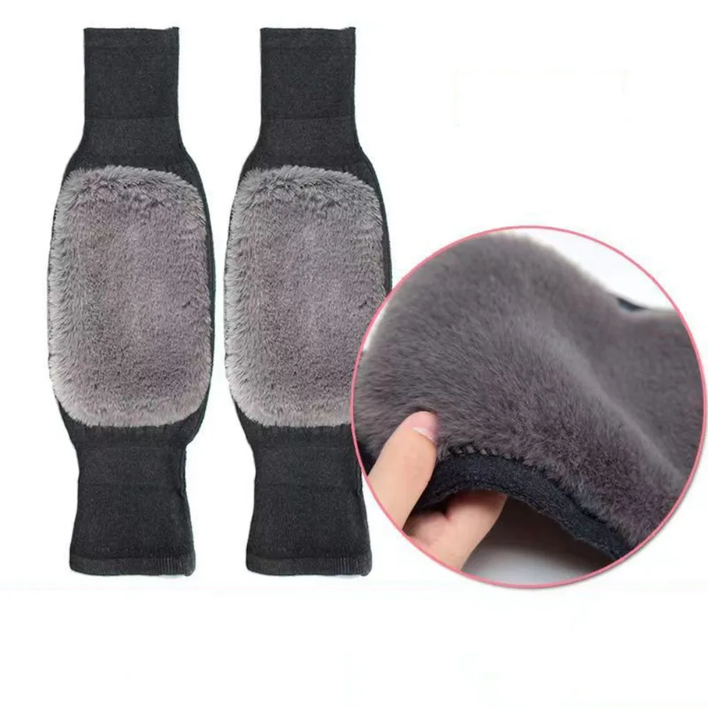 

1 Pair Rabbit Fur Knee Pads for Women Winter Warm Men Old People Cold Leg Arthritis Kneepad Knee Support Run Knee Protector