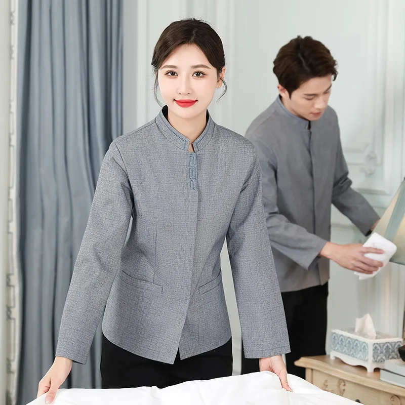 

Cleaning Long Sleeve Female Autumn Pa Suit Hospital Cleaner Hotel Guest Room Property Aunt Waiter Work Clothes