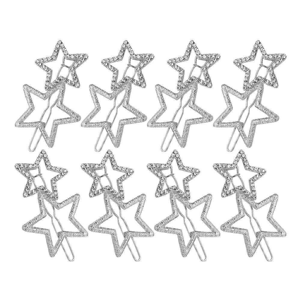 

8Pcs Star Clips Sparkly Zinc Alloy Decorative Hair Clips For Women Accessories Women Small Barrettes Hairpins Teen Girls