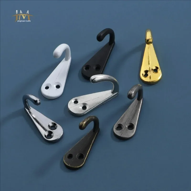 10/50PCS Mini Hook with Screws Antique Alloy Door Wall Hooks Keys Hair Rope Hanging Storage Rack Bathroom Kitchen Accessories