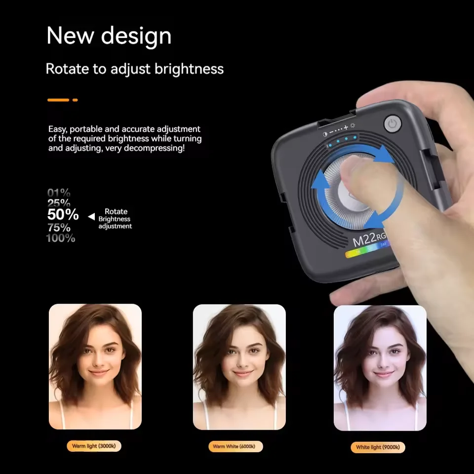 ZK30 Magnetic RGB Fill Light Portable Mobile Phone Holder Photography Pocket Light Live Broadcast SLR Selfie Vlog Photography