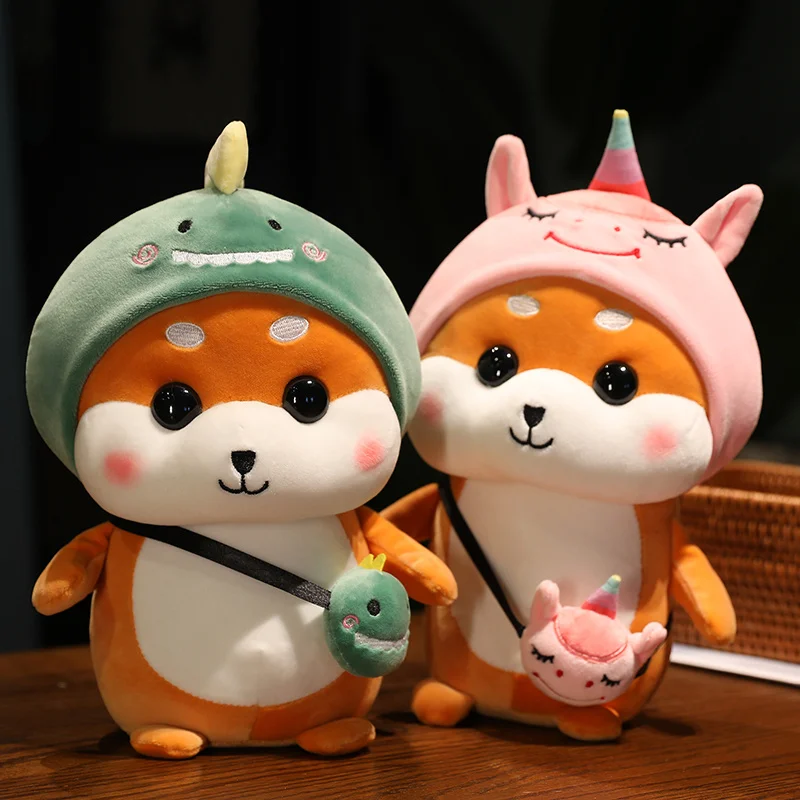 

Cartoon Lovely Sunflower Shiba Inu Cosplay Dress Up Plush Toys Stuffed Cute Animals Dog Soft Pillow For Baby Kids Birthday Gift