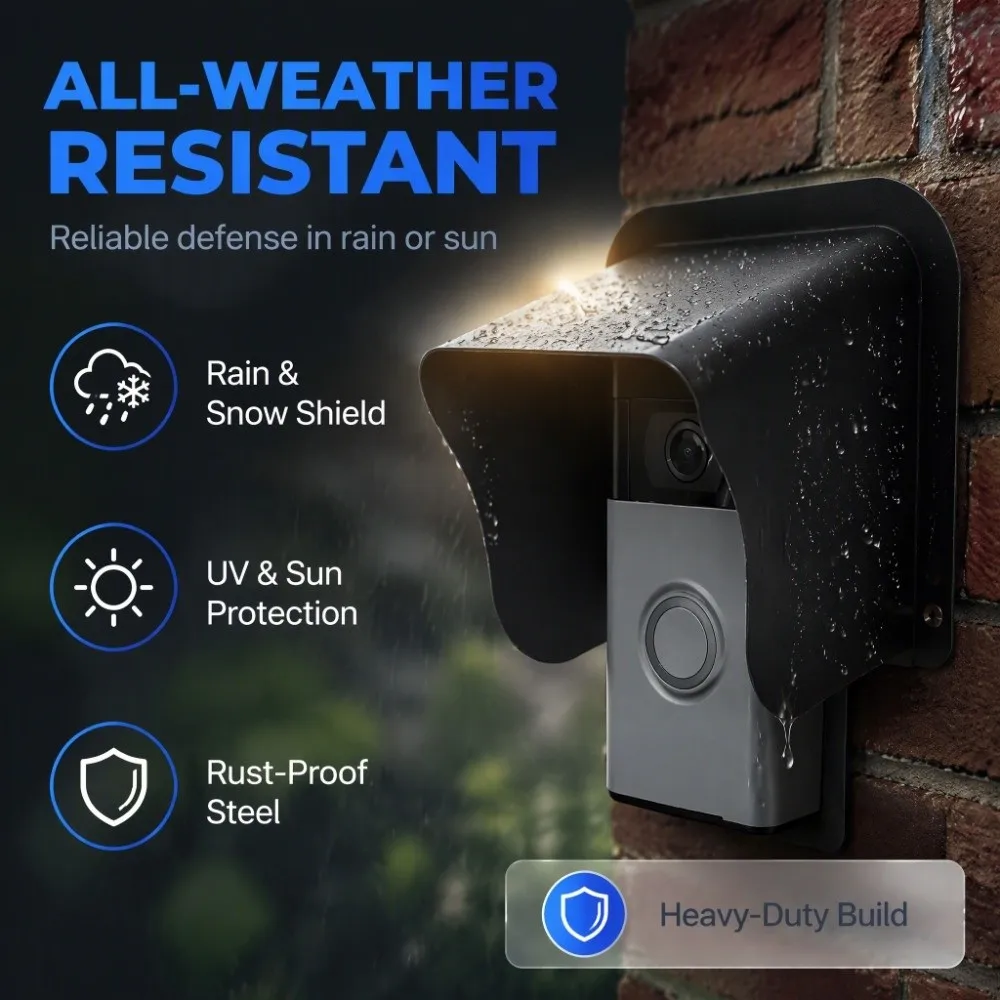 Weatherproof Doorbell Rain Cover Metal Shell Wider Deeper Keypad Protector Preminum Access Control Cover Access Control System
