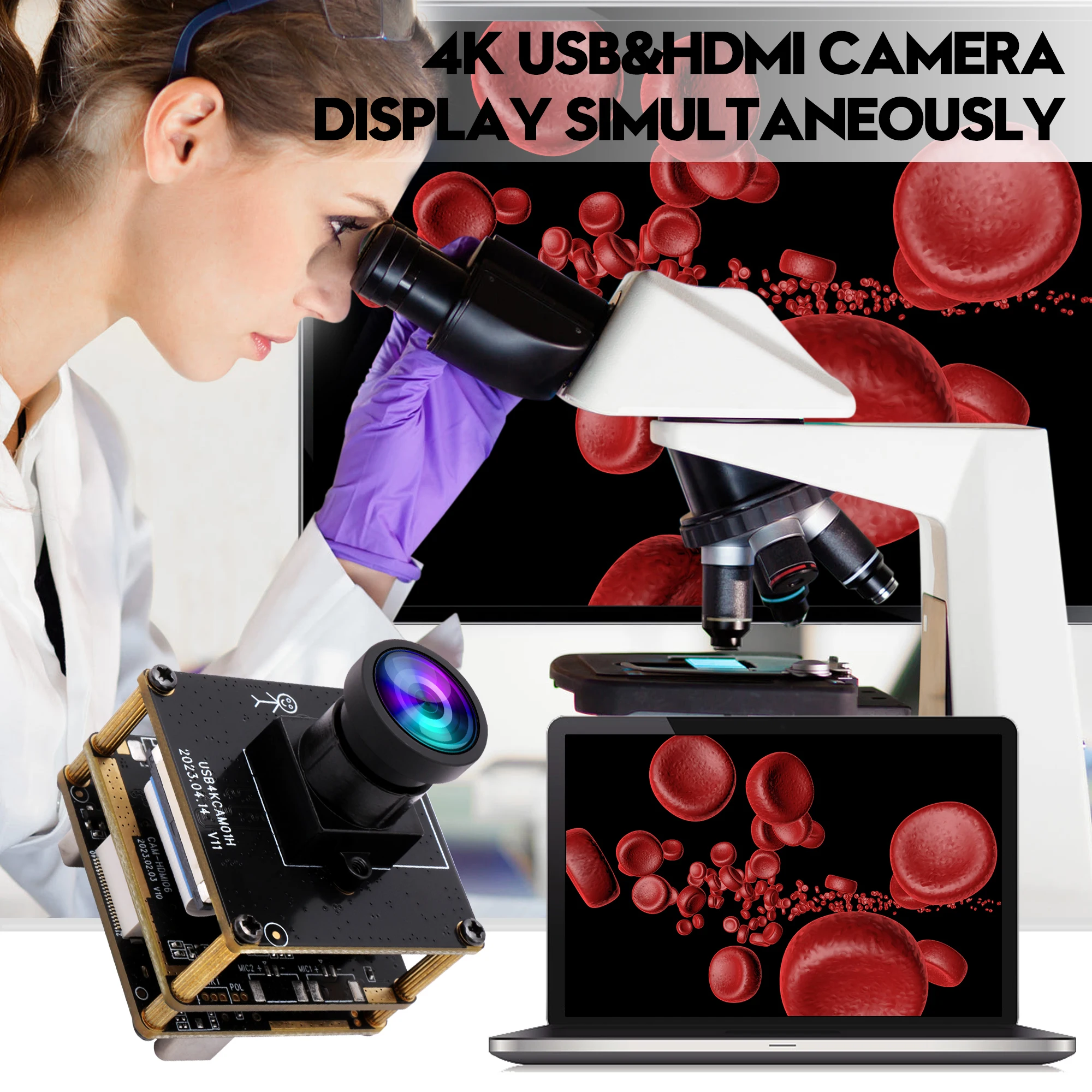 HDMI 4K 60FPS USB3.0 Camera Module Dual Output for TV Monitor Laptop H.264 High Speed PC Camera for Live Streaming