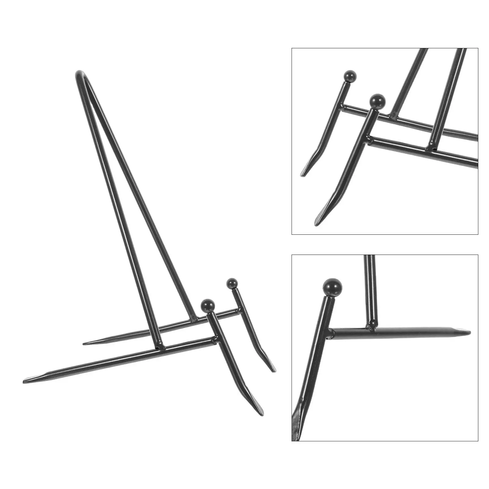 Metal Tripod Plate Stand Black 19Cm Wedding Sign Display Stand Photo Frame Easel Holder Gallery Storefront Presentation Display