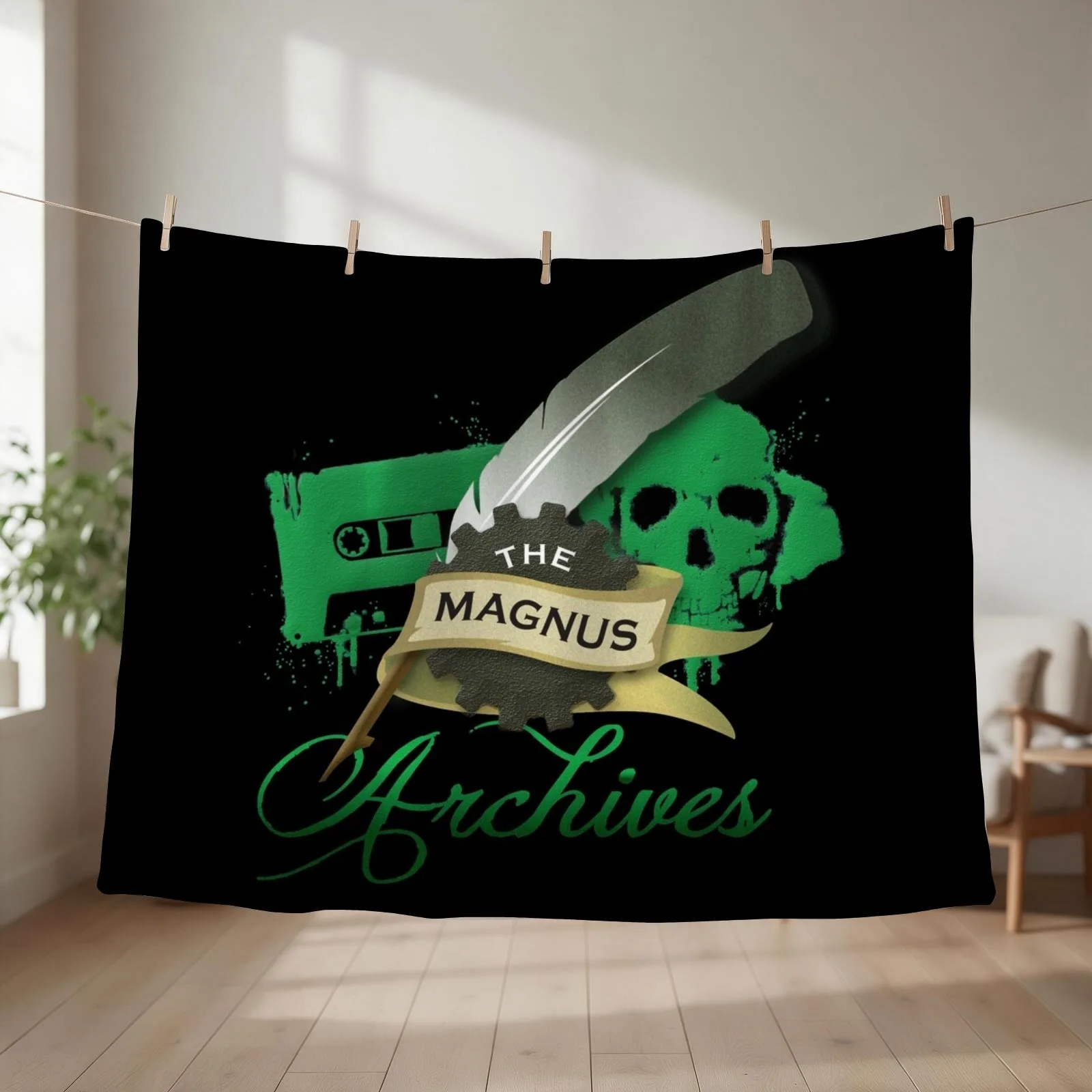 The Magnus Archives Logo Throw Blanket couch cozy soft plush fuzzy picnic outdoor blanket