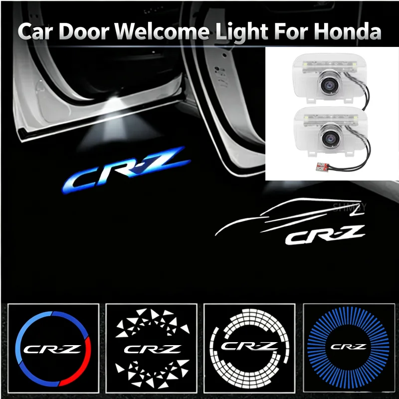 2PCS Ghost Shadow LED Car Door Courtesy Logo Projector Welcome Decor Lamps For Honda CR‑Z CRZ Interior Modification Accessories