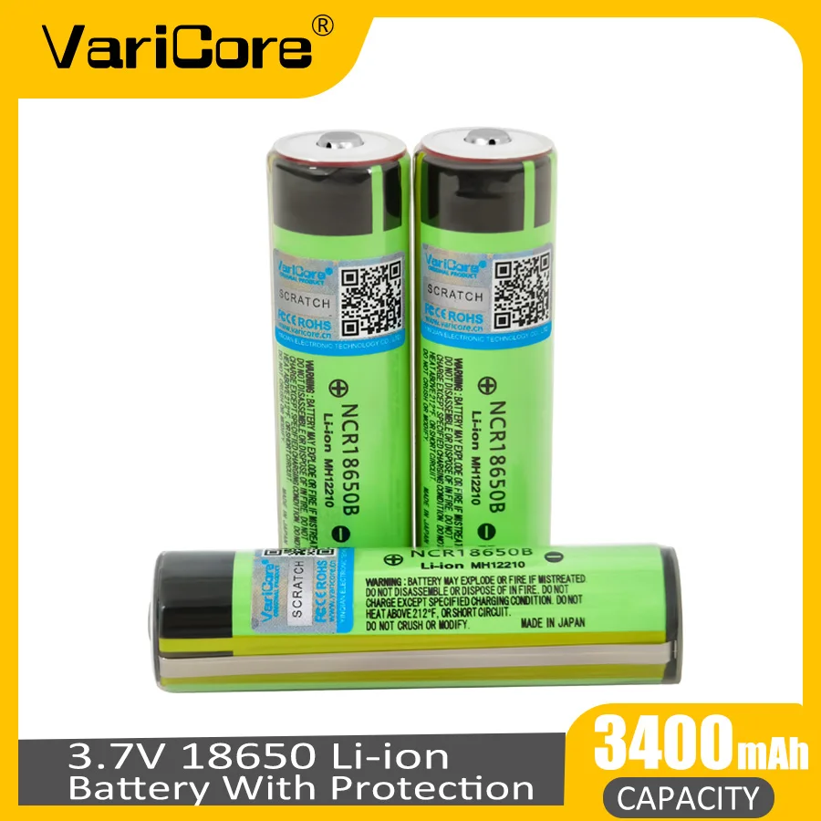 VariCore VE-P34 Перезаряжаемый литий-ионный NCR18650B3,7 В с печатной платой 3400 мАч Батарея Светодиодный фонарик Электрическая игрушка