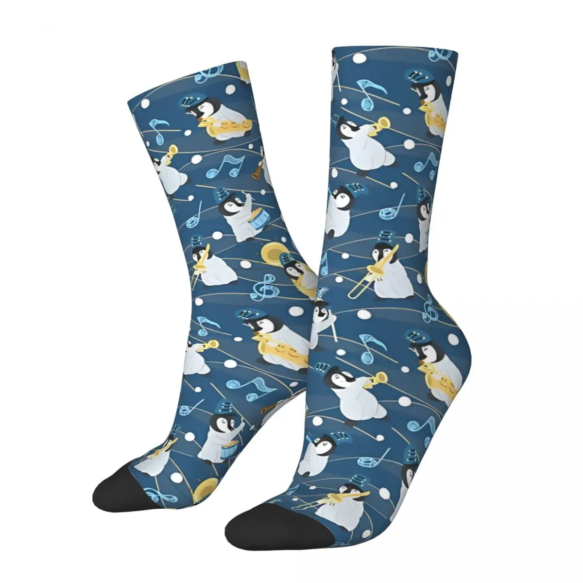 Vintage Parade Men's Socks Penguin Unisex Harajuku Pattern Printed Crazy Crew Sock Gift