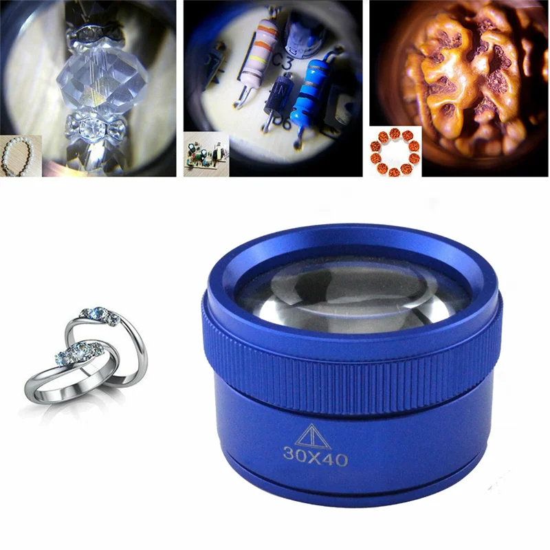 

40X30 Precision Jewelers Eye Glass Loupe, Portable Jewelry Glass Magnifier For Precise Repairs Loop Pocket B