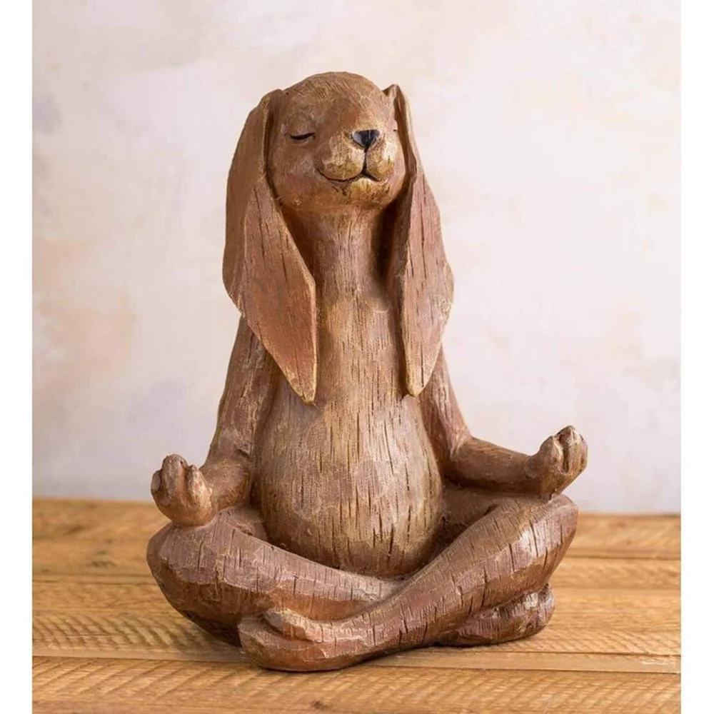 Long eared rabbit resin ornaments garden decorations animal sculptures home furnishing Living Room Bookshelf Home Office Bedroom