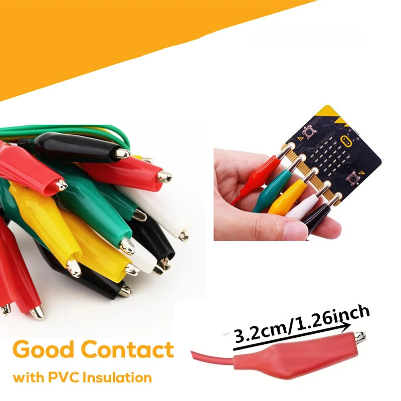 1Set / 10PCS Alligator Clips Electrical DIY Test Leads Alligator Double-ended Crocodile Clips Roach Clip Test Jumper Wire 46CM