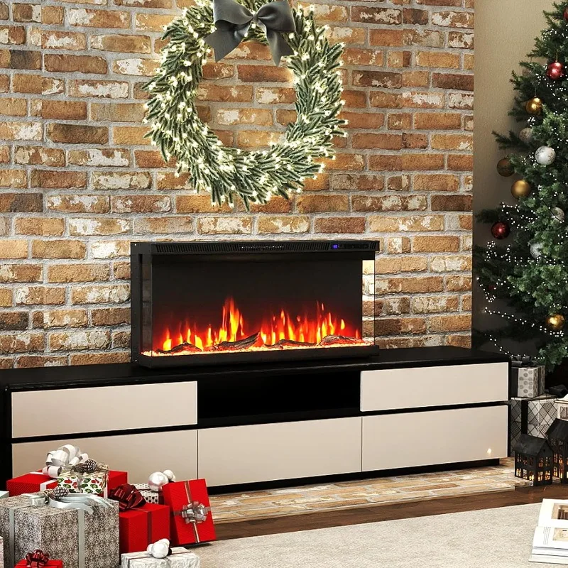 

COSTWAY 3-сторонняя электрическая каминная вставка шириной 36 дюймов, встраиваемые, 750 Вт/1500 Вт, настенные и отдельно стоящие камины, пульт дистанционного управления