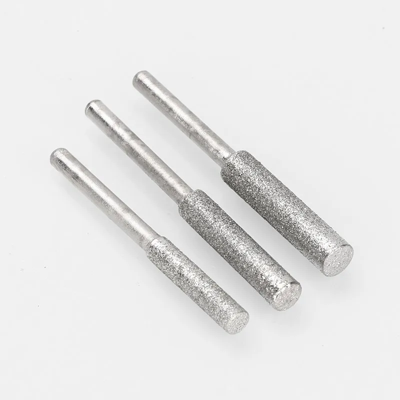 CMCP Diamond Coated Cylindrical Burr 4/4.8/5.5mm Dia Chainsaw Sharpener Stone File 3mm Shank for Dremel Rotary Tool