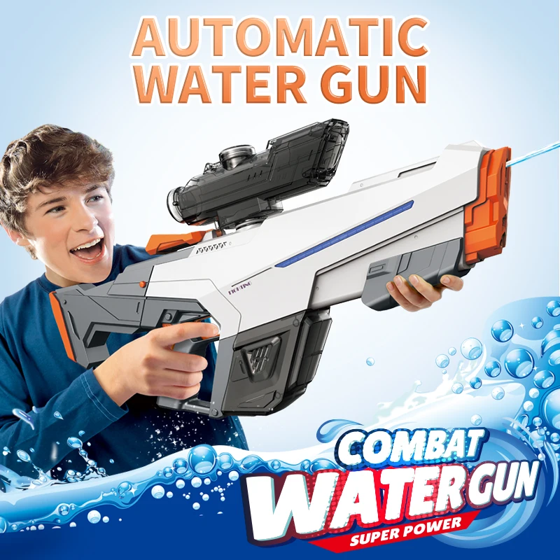 

Electric Water Gun Toys,Automatic Absorbing Water,Summer Pool Beach Outdoor Continuous Firing Large Capacity For kids Adult Gift