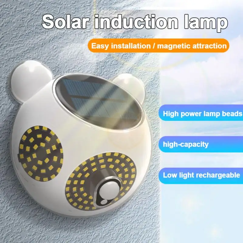 Solar Sensor Light 6000k แสงสีขาวกันน้ํา 124 โคมไฟ Led สวนกลางแจ้ง Pir Motion Sensor โคมไฟติดผนัง 1800mah