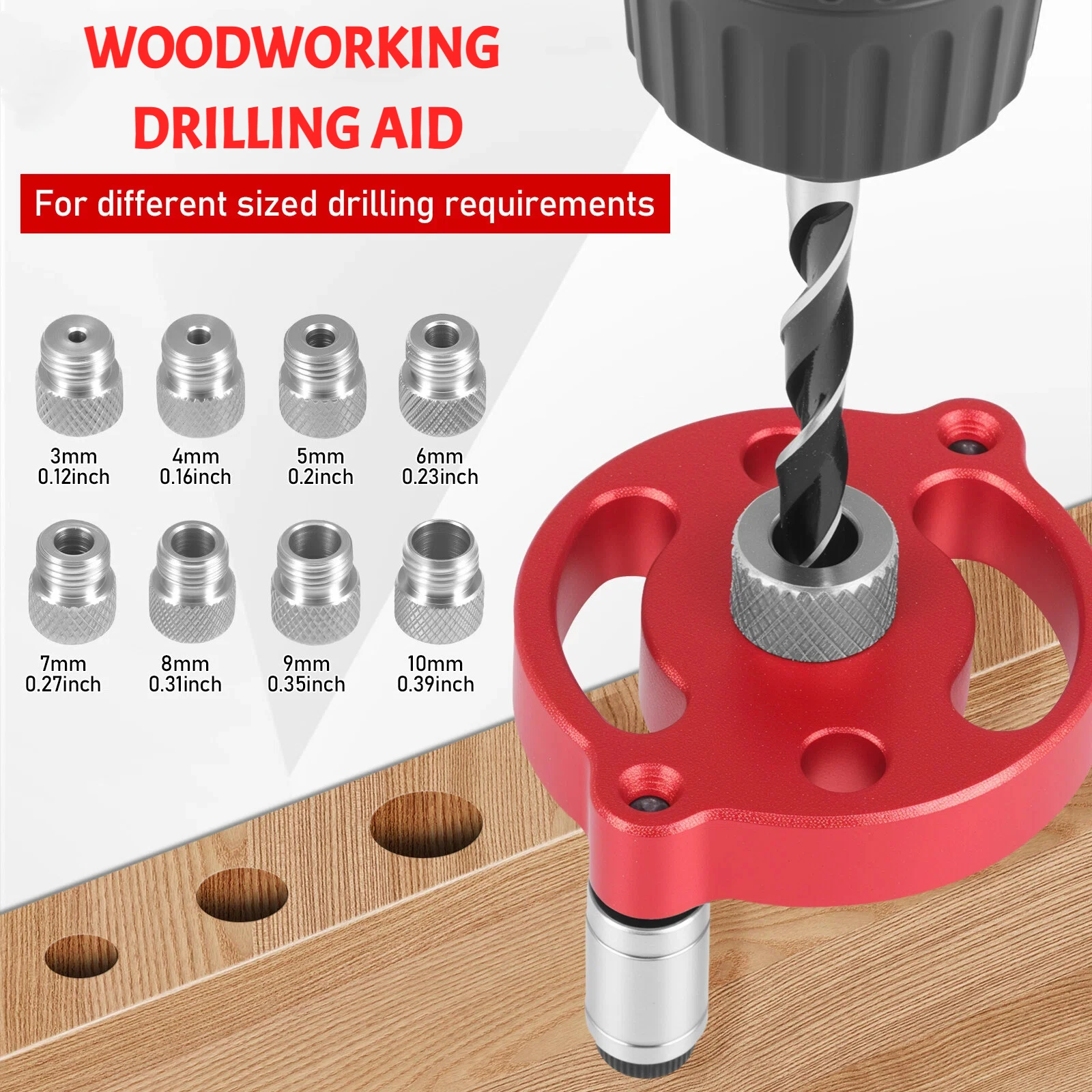 

Вертикальный дюбельный зажим 3-10 мм, деревообрабатывающий дырокол, самоцентрирующийся направляющий локатор для сверла с 8 стальными втулками для столярных работ