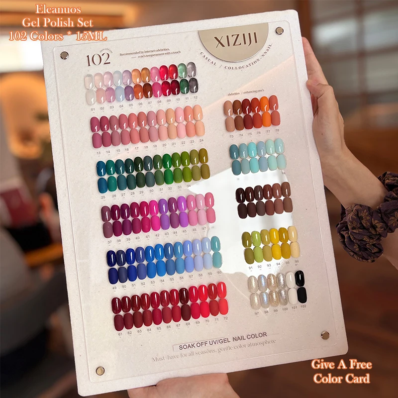 XIZIJI 102 Colors Gel Nail Polish Set Soak Off UV/LED Gel Varnish Long Lasting Salon Quality Nail Art DIY Kit For Home & Salon