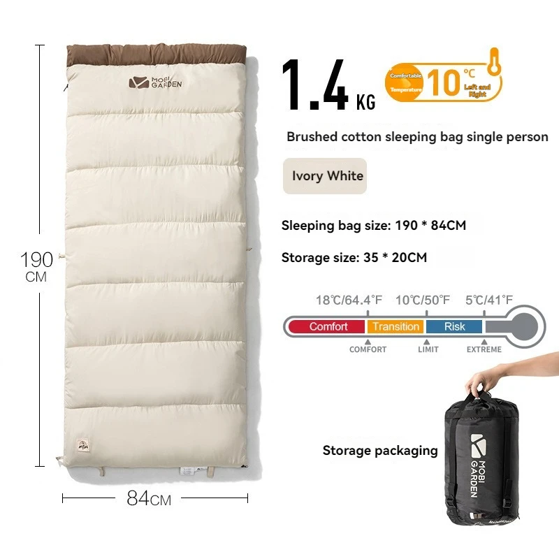 Outdoor sleeping bag camping portable hair thickened sleeping bag adult adult autumn and winter single and double crescent moon