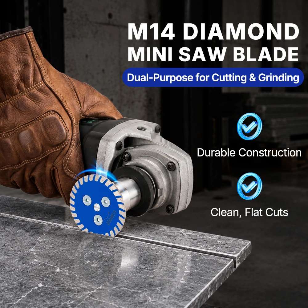 XCAN 50mm Diamond Saw Blade with M14 Thread  With RemovabIe FIange Turbo Cutting Disc For Granite Marble Stone Cutting Tool