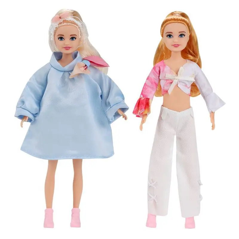 Little Girls Kawaii Kids Toys Older Sister Fashion Figures 7 Inch 23 CM Female Dolls For Barbie DIY Playing House Game Baby Gift