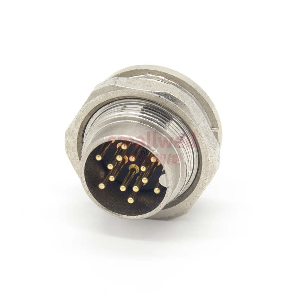 M16 14 core A-pin panel installation socket board front installation unshielded welding board size M18 × 0.75