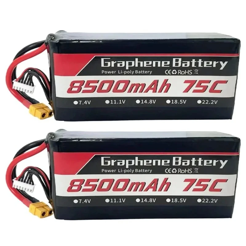 

22.2V 6S 8500mAh 75C X8 Crossing Machine FPV Drone High-speed Vehicle and Ship Battery with XT60 Plug RC Car Truck Racing