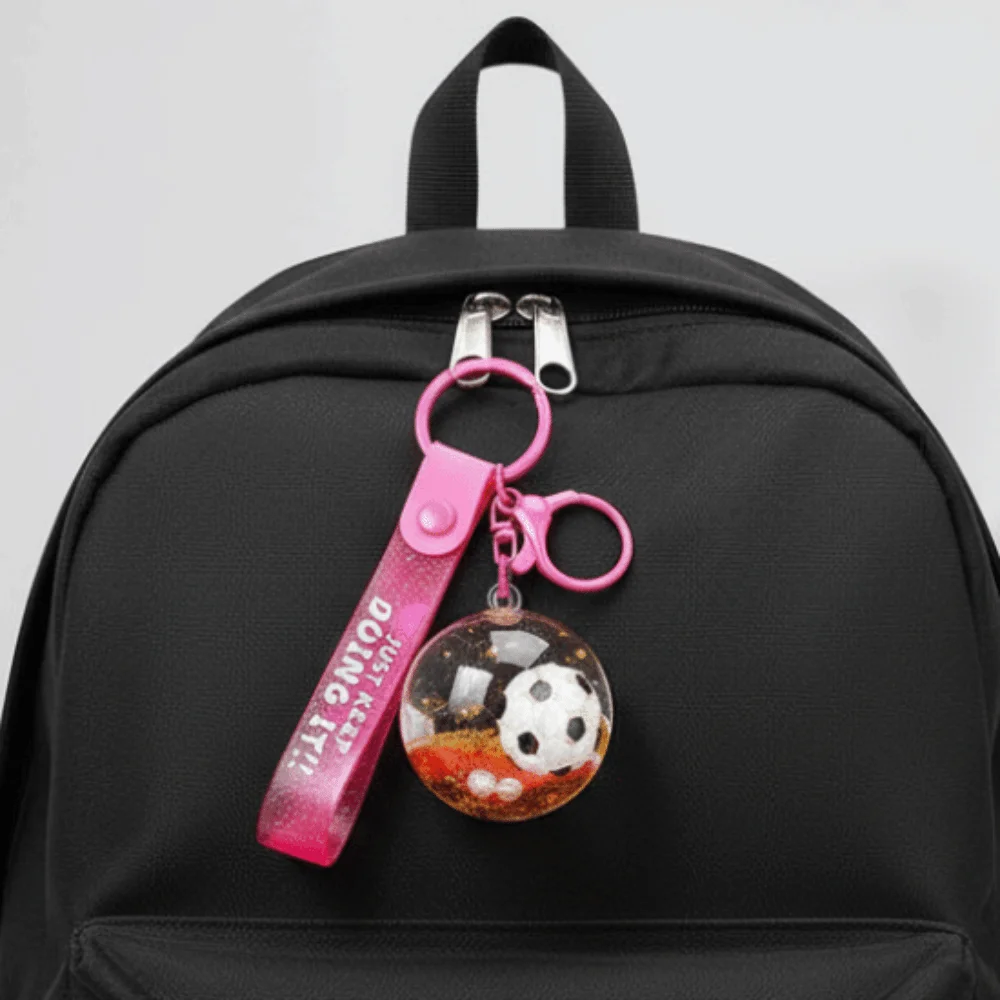 Pendant Football Quicksand Bottle Candy Color Transparent Soccer Key Chain Mini Flowing Quicksand Bottle Small Ornament