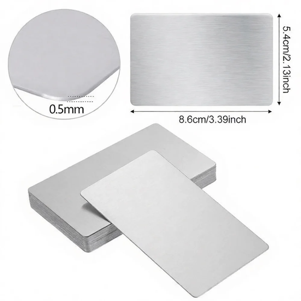High Quality Stainless Steel Card Brushed Metal Blank For Laser Engraving Personalized Decorative Sign Nameplate