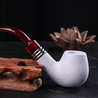 Classic Smoking Pipe Meerschaum Durable Patchwork Ppe Tobacco Cigarettes Cigar Pipes with Rubber Ring 1 PC