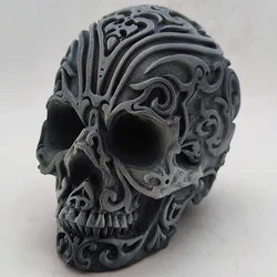 Large exquisite relief pattern skull silicone mold DIY candle resin gypsum silicone mold Halloween decoration tool