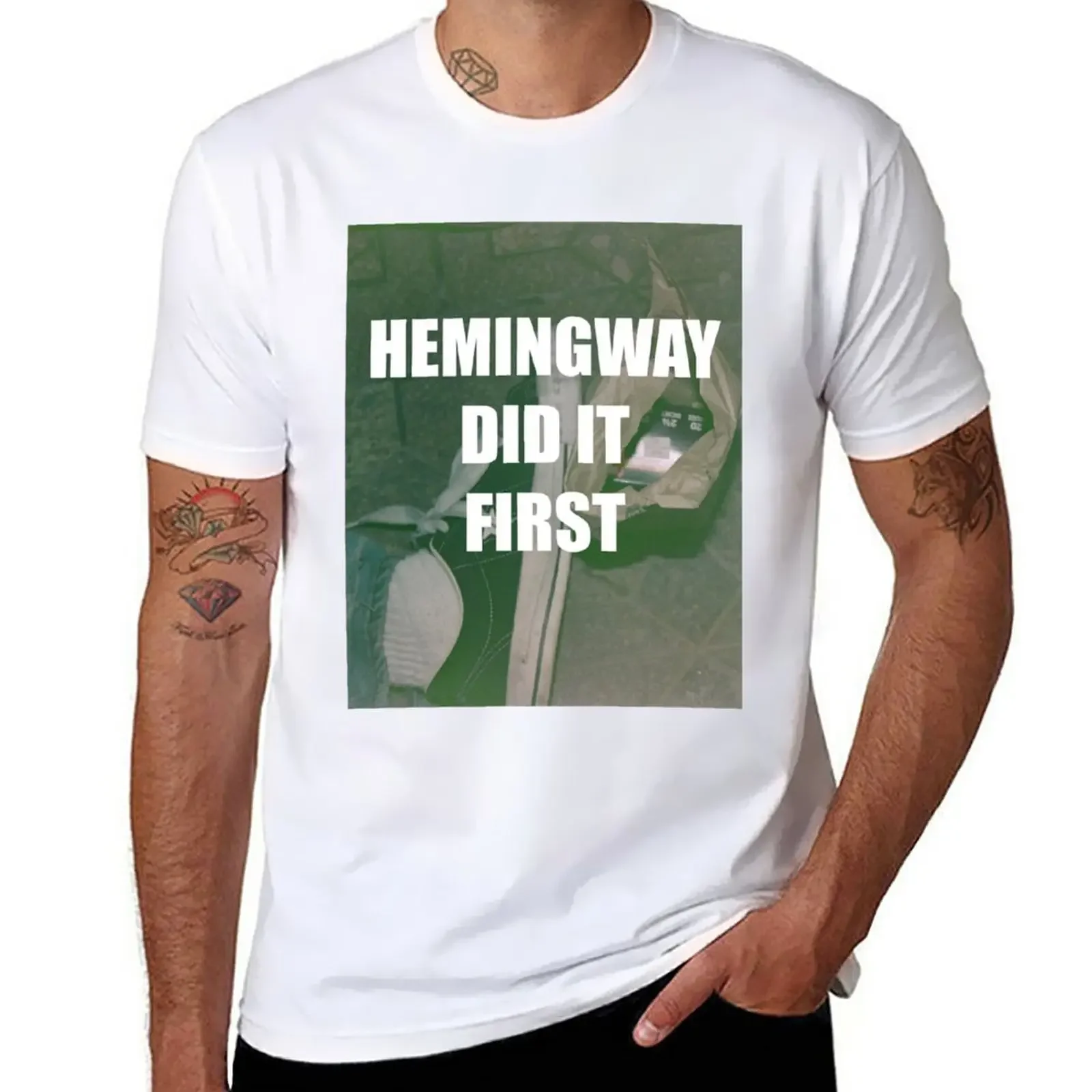 Hemingway Did It First Kurt Cobain Death Shirt T-Shirt animal prinfor boys funnys mens clothing