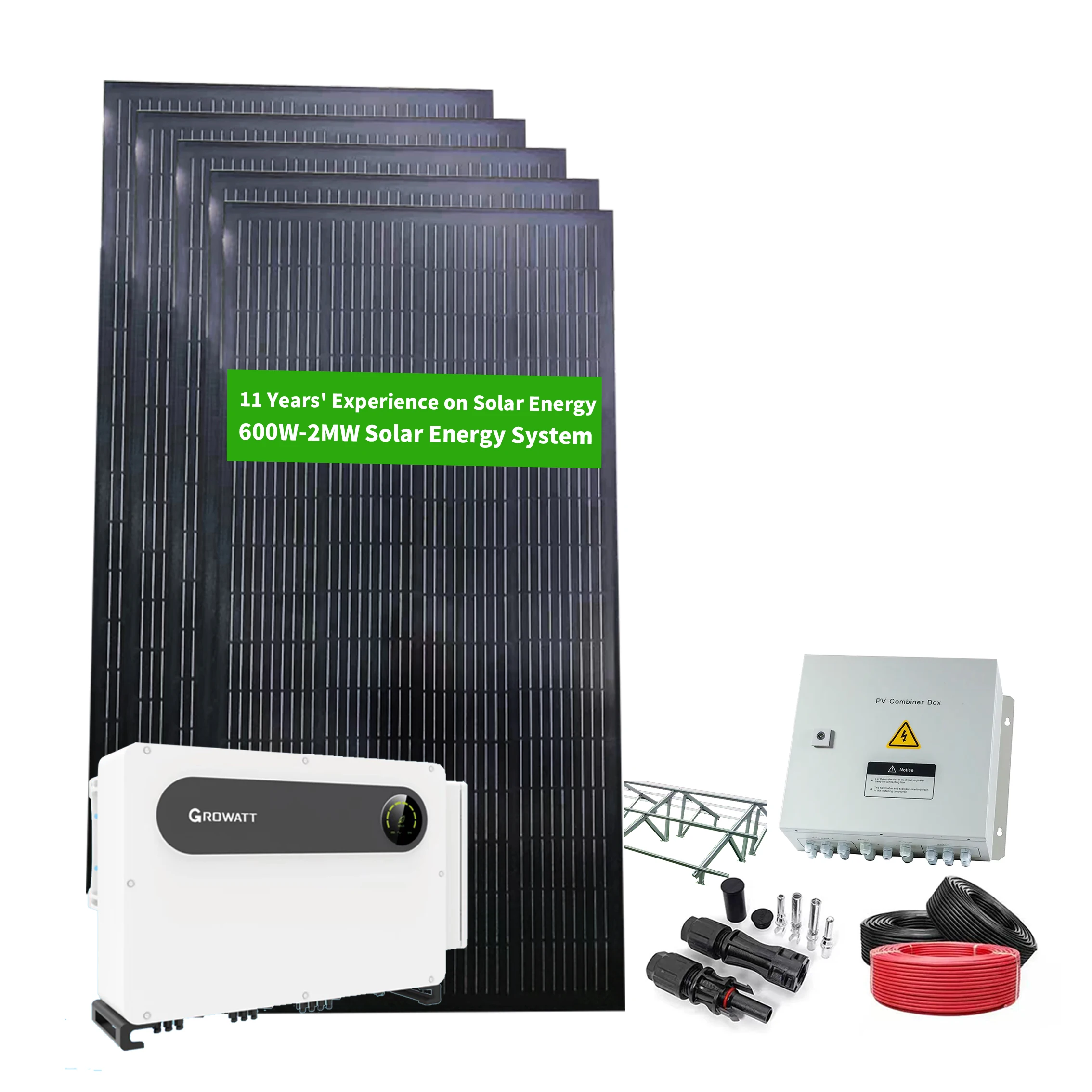 Hot Selling 500kw Power Station with PV Cable On-grid Solar Panel Monocrystalline Energy System Solar Power Dtation