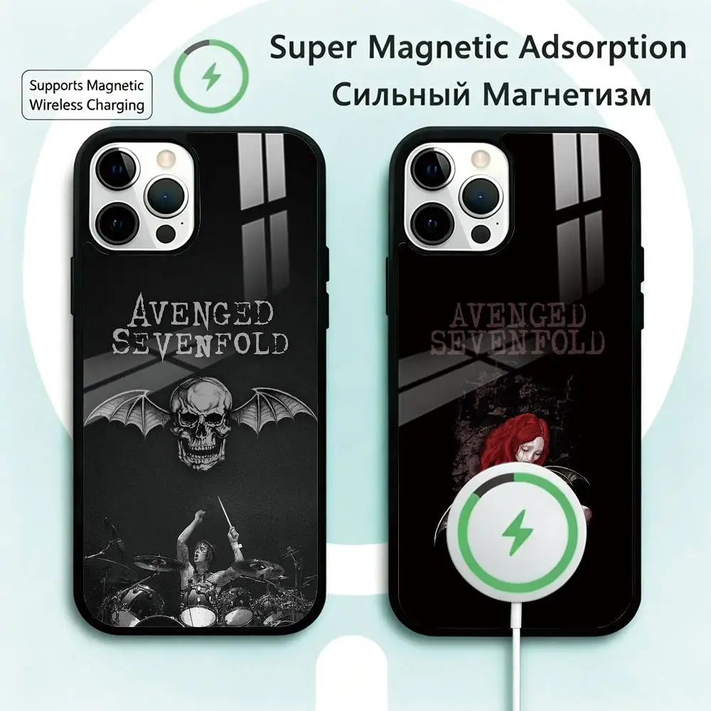

A-Avenged S-Sevenfold Band Phone Case For iPhone17,16,15,14,13,12,11 Plus,Pro Magnetic Supports Magnetic Wireless Charging