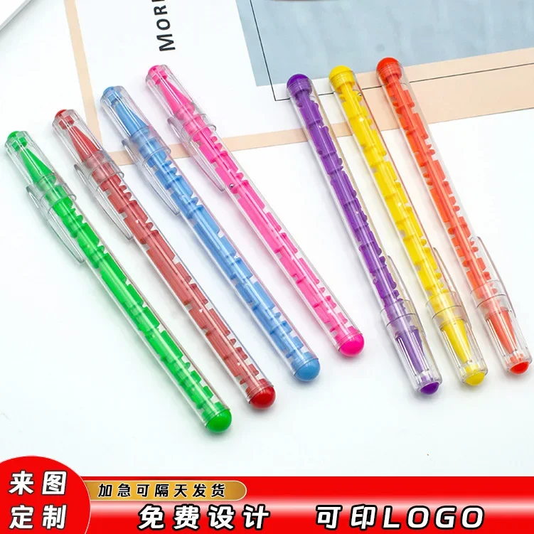 

12 шт., оптовая продажа, креативные канцелярские принадлежности, шариковая ручка с лабиринтом, новая забавная студенческая канцелярская ручка для снижения стресса